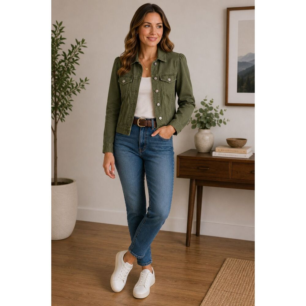 GAP Olive Green Denim Jean Jacket
